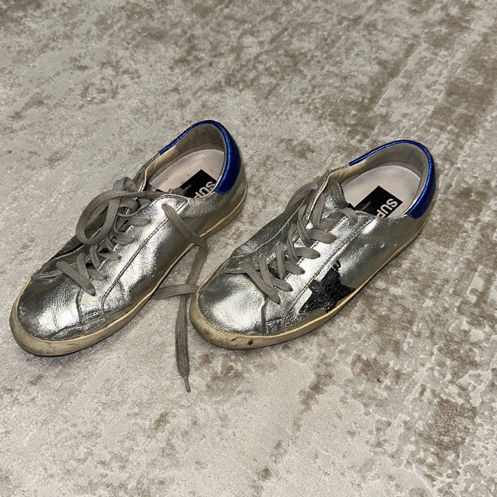 Golden goose silver women sneakers size 36 worn few times